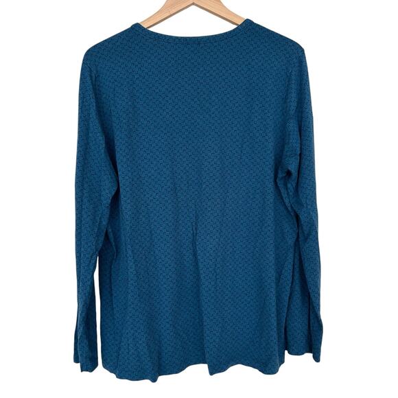 LL Bean Green Printed Long Sleeve Popover Shirt Sz XL - Picture 4 of 5